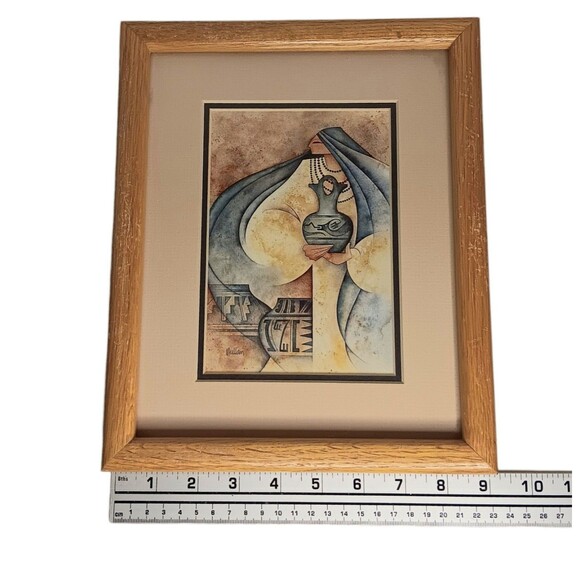 Vintage G. E. Mullan The Wedding Jar Print Matted And Framed Southwest 9" x 11" - Picture 8 of 15
